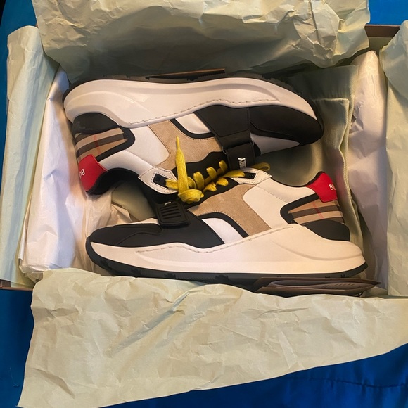 Burberry Nylon, Suede and Vintage Check Sneakers - Picture 6 of 7